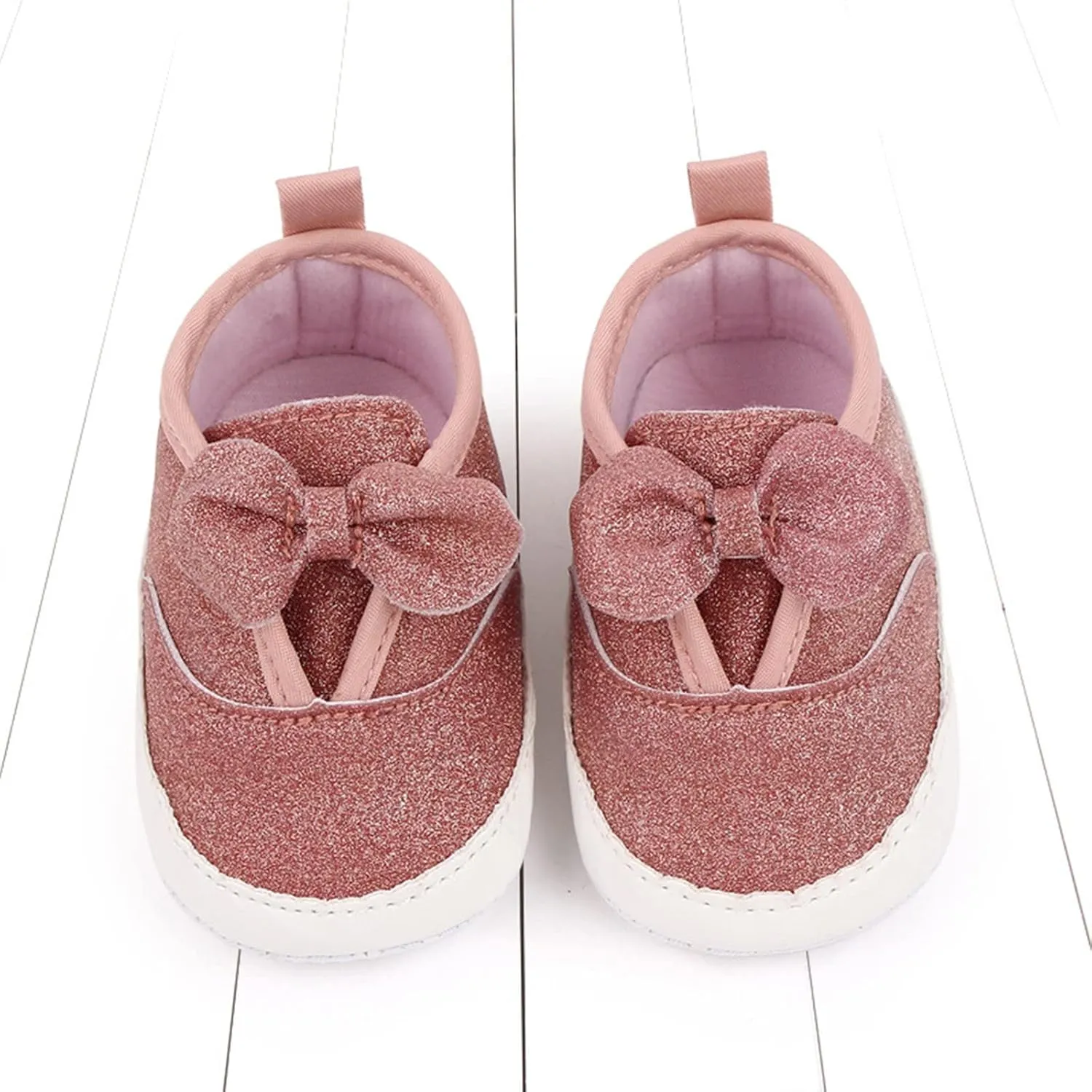 Spring and Summer Children Baby Infant Shoes Girls Casual Shoes Flat Sole Light Solid Color Bowknot Sequins Baby Shows