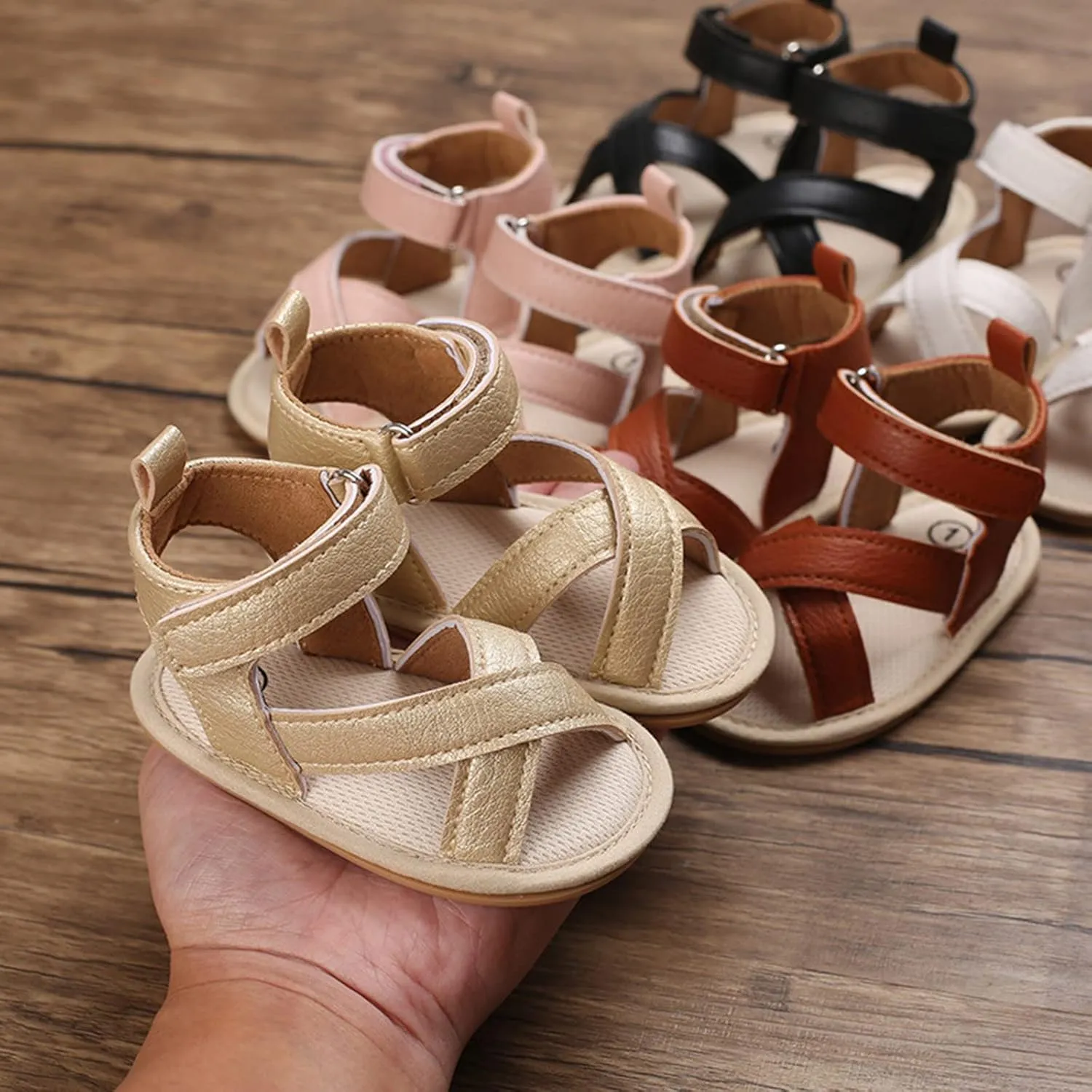 Spring And Summer Children Baby Toddler Shoes Boys And Girls Sandals Solid Color Open Toe Breathable Sheep Baby Slippers