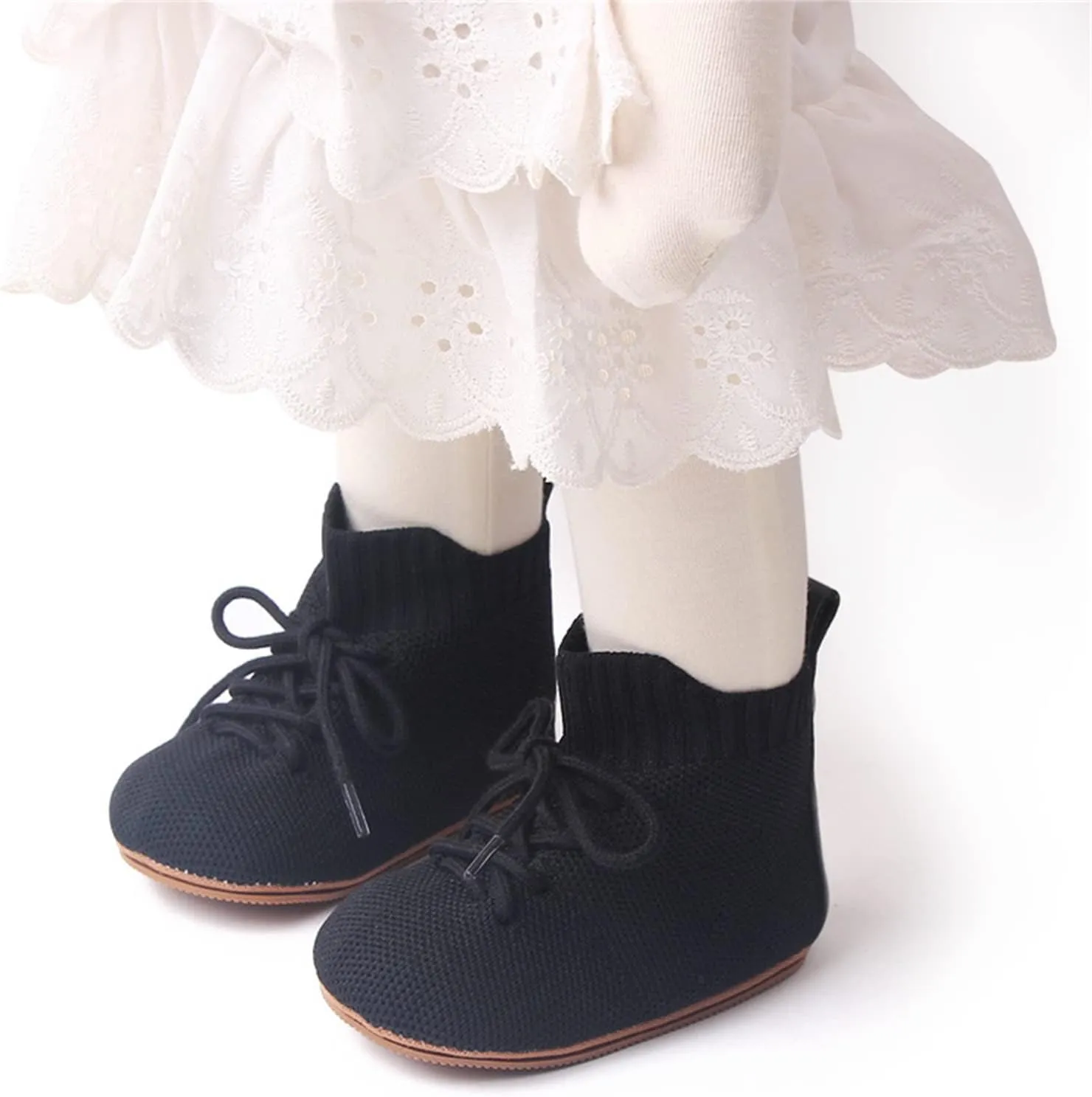 Spring and Summer Children Infant Toddler Shoes Boys and Girls Floor Sports Shoes Non Slip Lace Up High Top Mesh Bi Rite