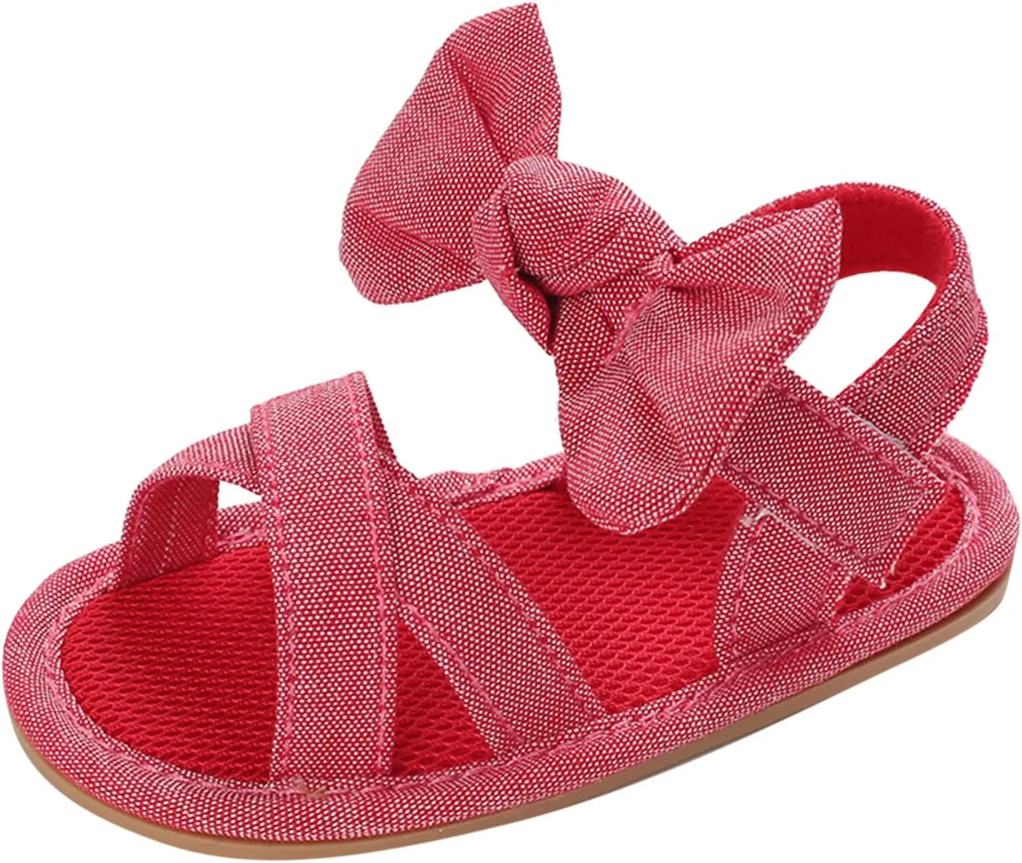 Summer Children Baby Toddler Shoes Girls Sandals Flat Bottom Light Open Toe Solid Color Bow Back Baby Sandals 12 Months