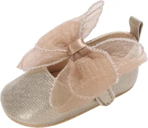 Summer Children Infant Infant Shoes Girls Sports Flat Bottom Round Toe Ribbon Bow Hook Loop Baby Shoes Size 4 Girls
