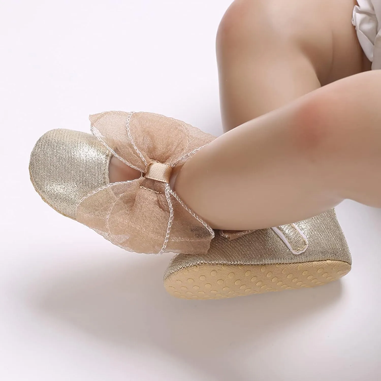 Summer Children Infant Infant Shoes Girls Sports Flat Bottom Round Toe Ribbon Bow Hook Loop Baby Shoes Size 4 Girls