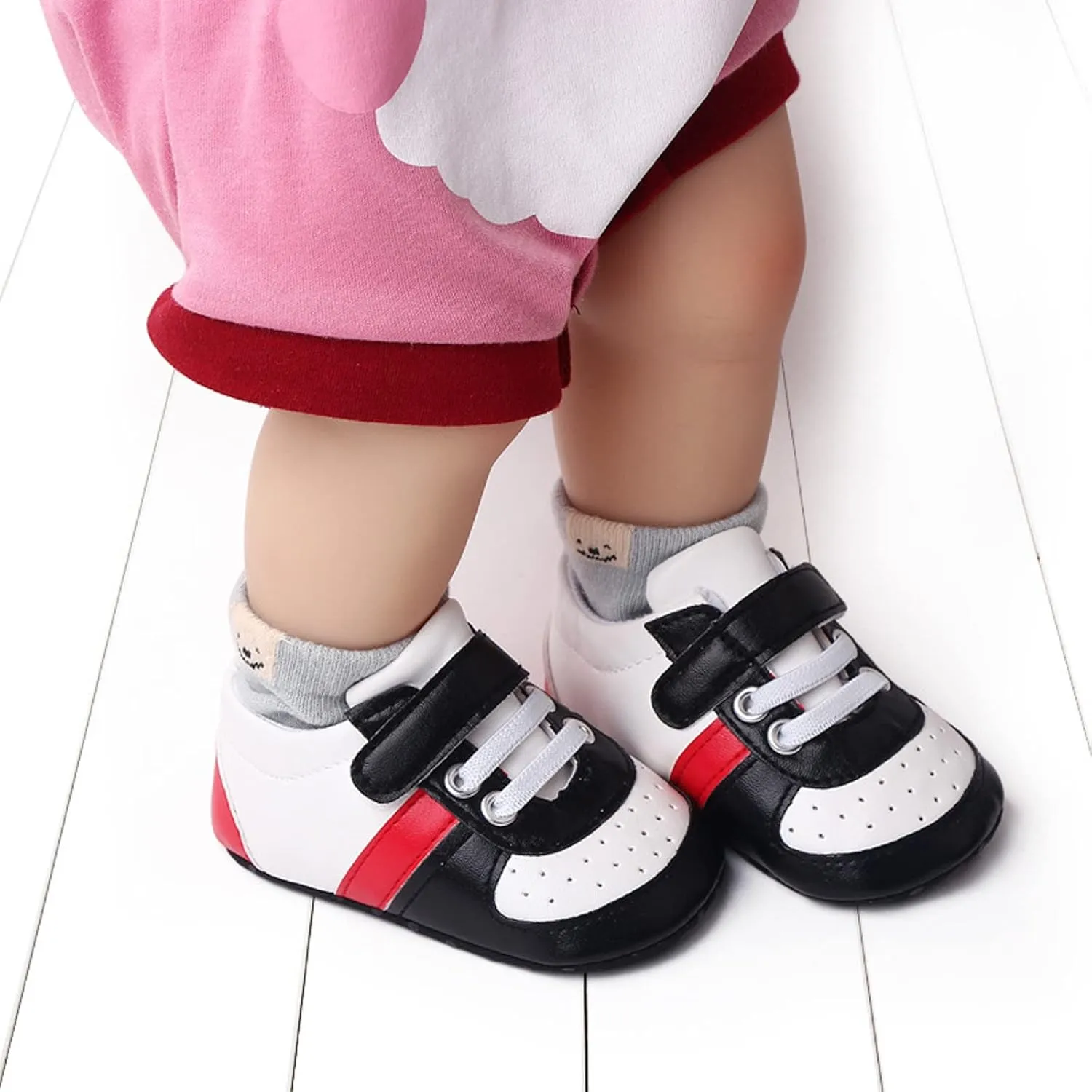 Summer Children Infant Walking Shoes Boy and Girl Sports Shoes Flat Bottom Lightweight Breathable Upper Colorblock Hook Loop Toddler Girl Size 8