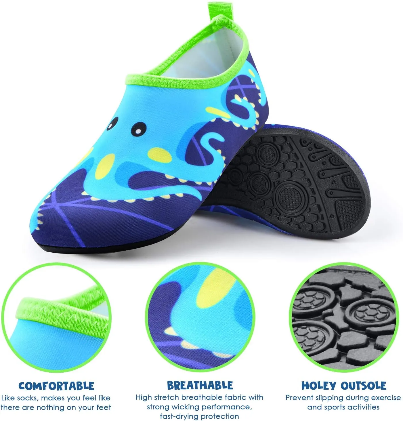 Sunnywoo Water Shoes for Kids Girls BoysToddler Kids Swim Water Shoes Quick Dry Non-Slip Water Skin Barefoot Sports Shoes Aqua Socks for Beach Outdoor Sports