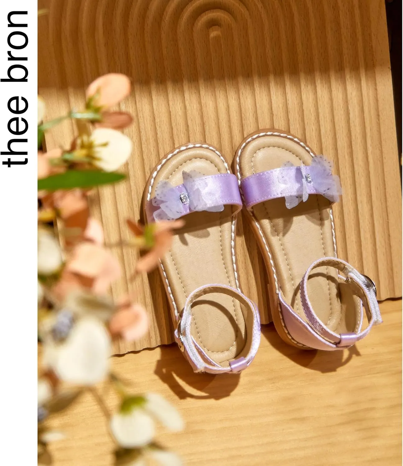 THEE BRON Toddler Girls Dress Sandals Kids Butterfly Floral Summer Sandalias Shoes