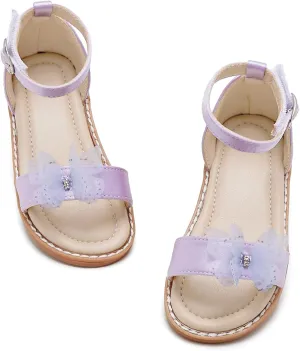 THEE BRON Toddler Girls Dress Sandals Kids Butterfly Floral Summer Sandalias Shoes