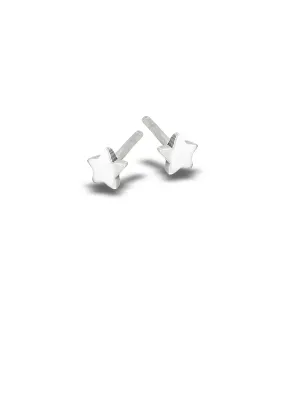 Tiny Polished Star Studs