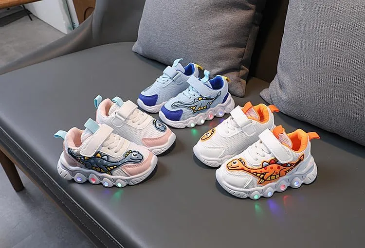 Toddler and Little Kid Boys Girls Light Up Shoes Flashing Lightweight Mesh Breathable Adorable Running Sneakers