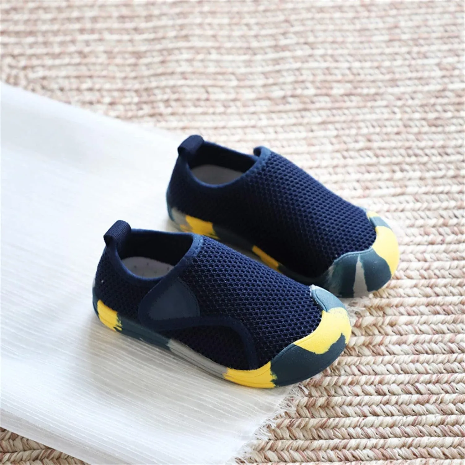 Toddler Baby Boy Girl Shoes Breathable Shoes Baotou Sneakers Mesh Baby Soft Sole Fashion Tie Shoes for Little Girls