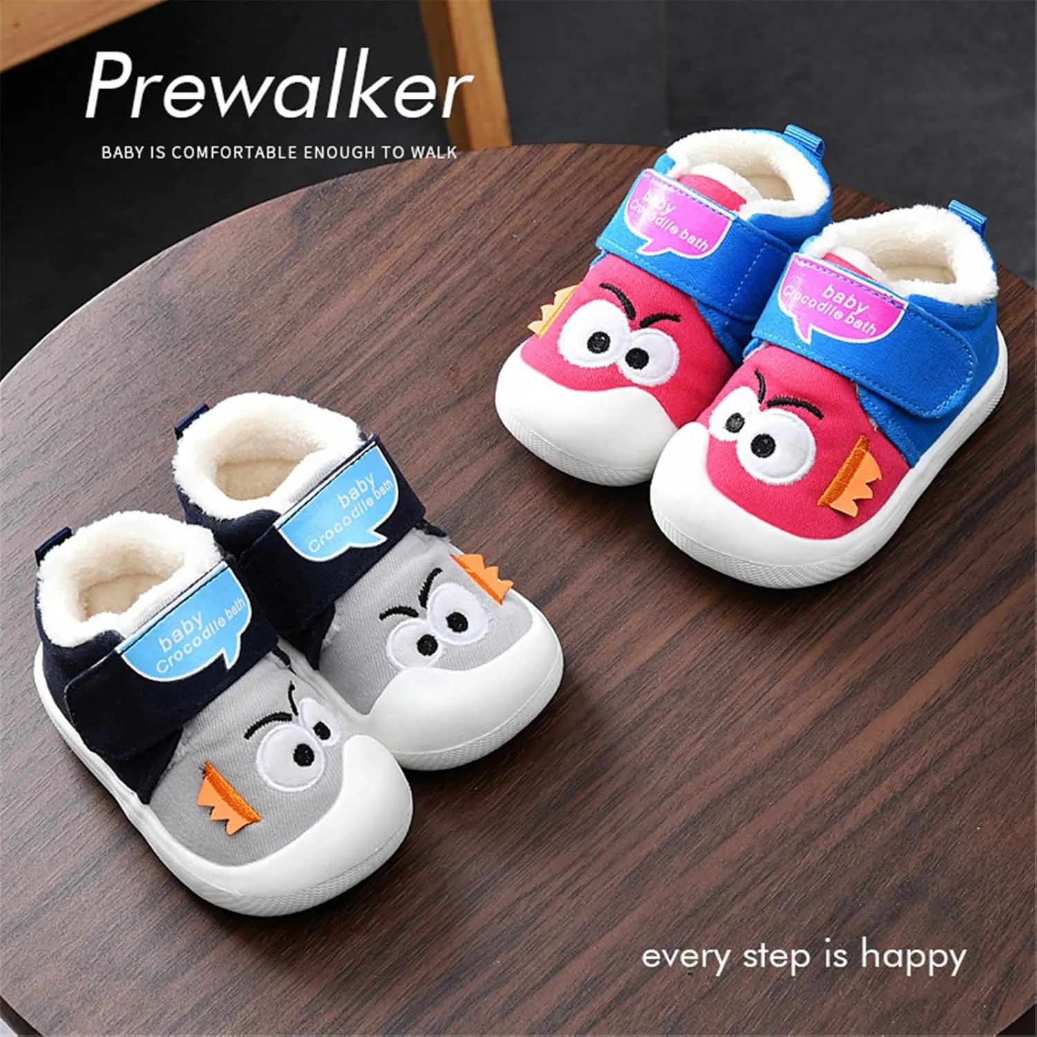Toddler Baby Boy Girl Sneakers Fall and Winter Soft Sole Non Slip Padded Cotton Shoes Lightweight Boys Flexible Shoes