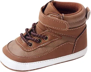 Toddler Baby Boys Girls High Tops Ankle Sneakers Soft Anti-Slip Sole PU Leather Infant Prewalker First Walking Shoes up Light
