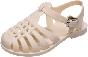 Toddler Baby Boys Girls Slip On Shoes Cute Candy Hollow Out Sandals Shoes Non-slip Soft Sole Beach Flats Sandals S-013 White 9.5