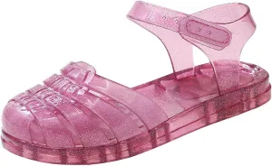 Toddler Baby Girls Shoes Sandal Kid Children Cute Fruit Jelly Slip On Flat Hollow Out Non-slip Soft Sole Beach Shoe I-175 Hot Pink 12