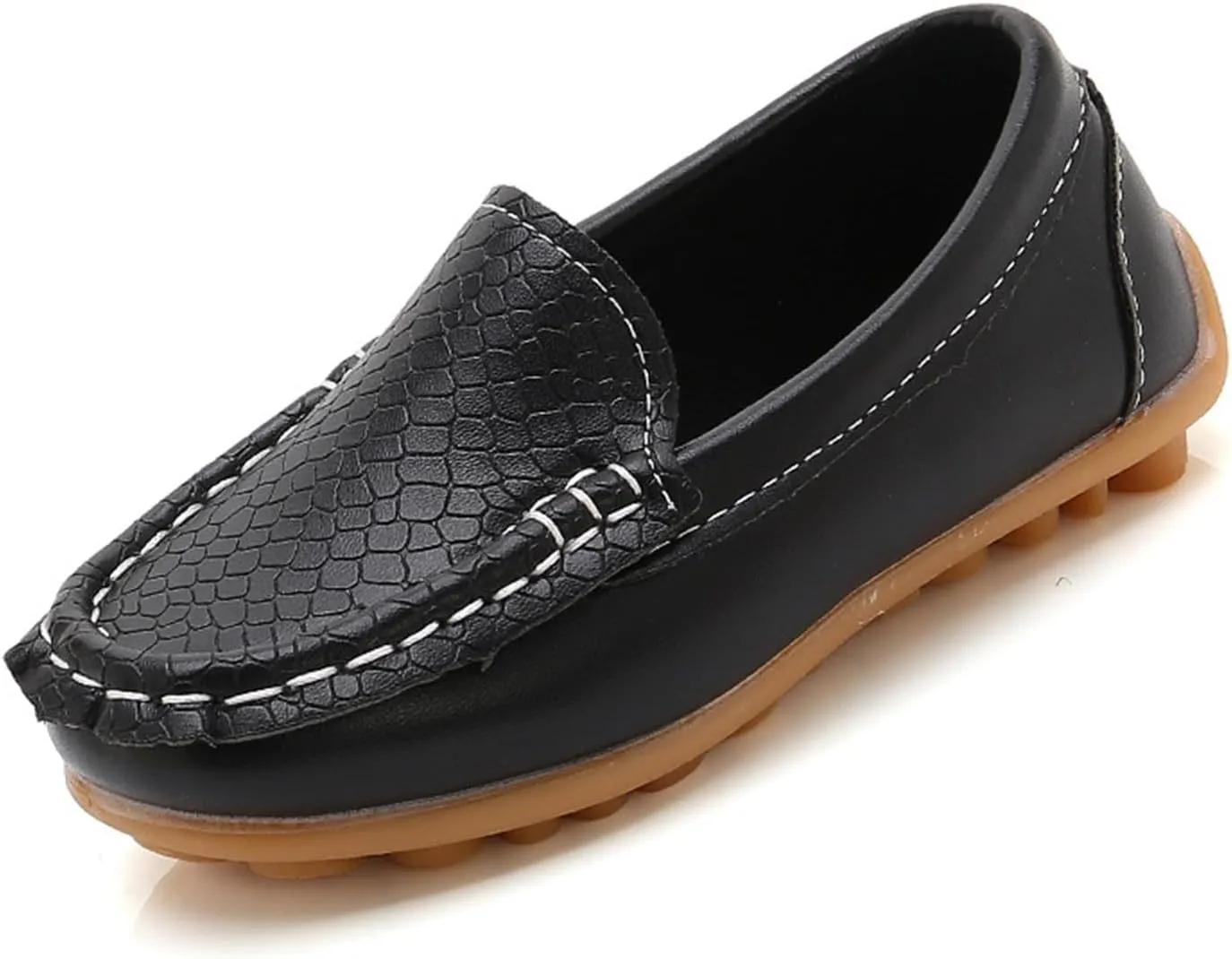 Toddler Boys Girls Loafer Shoes Soft Synthetic Leather Slip On occasin Flat Boat Dress Shoes