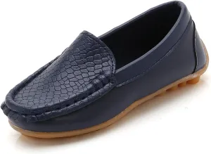 Toddler Boys Girls Loafer Shoes Soft Synthetic Leather Slip On occasin Flat Boat Dress Shoes