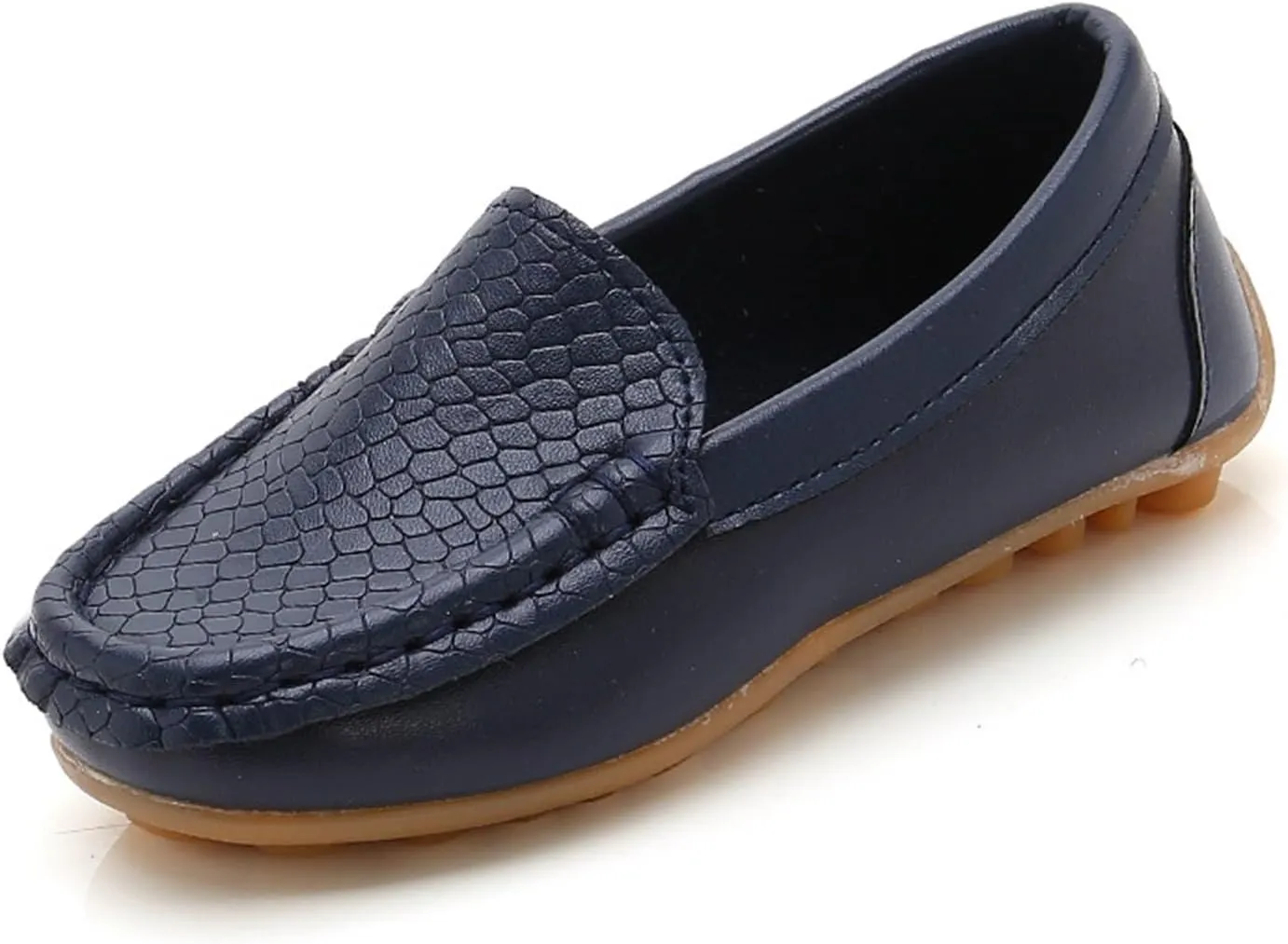 Toddler Boys Girls Loafer Shoes Soft Synthetic Leather Slip On occasin Flat Boat Dress Shoes
