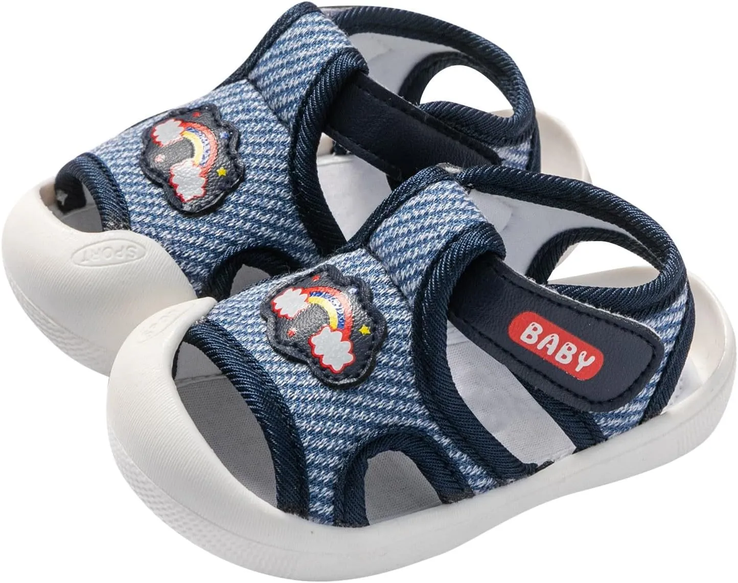 Toddler Boys Girls Sandals Mesh Rubber Sole Non-Slip Outdoor Sneakers Infant Lightweight Breathable First Walking Shoes