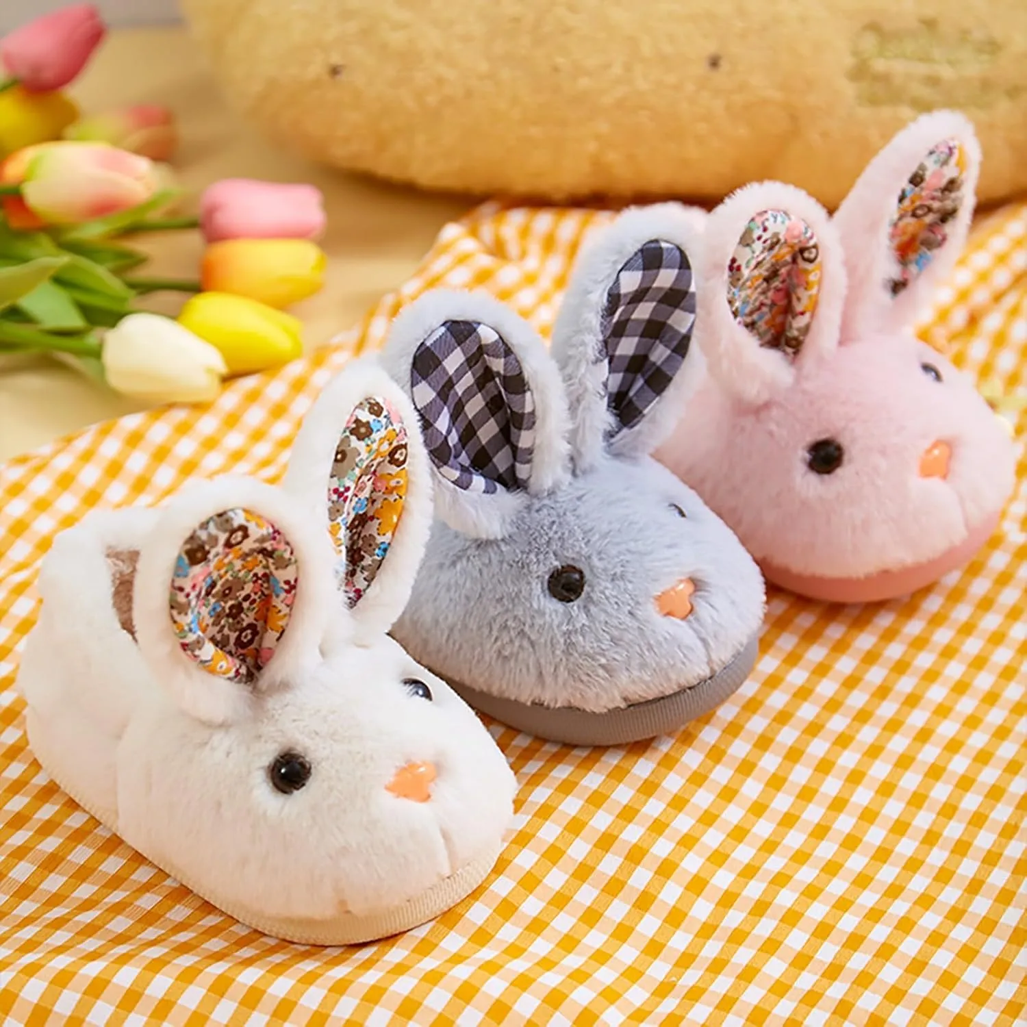 Toddler Bunny Slippers for Girls Boys Warm House Shoes for Kids Winter Home Slippers Indoor Non Slip Slippers