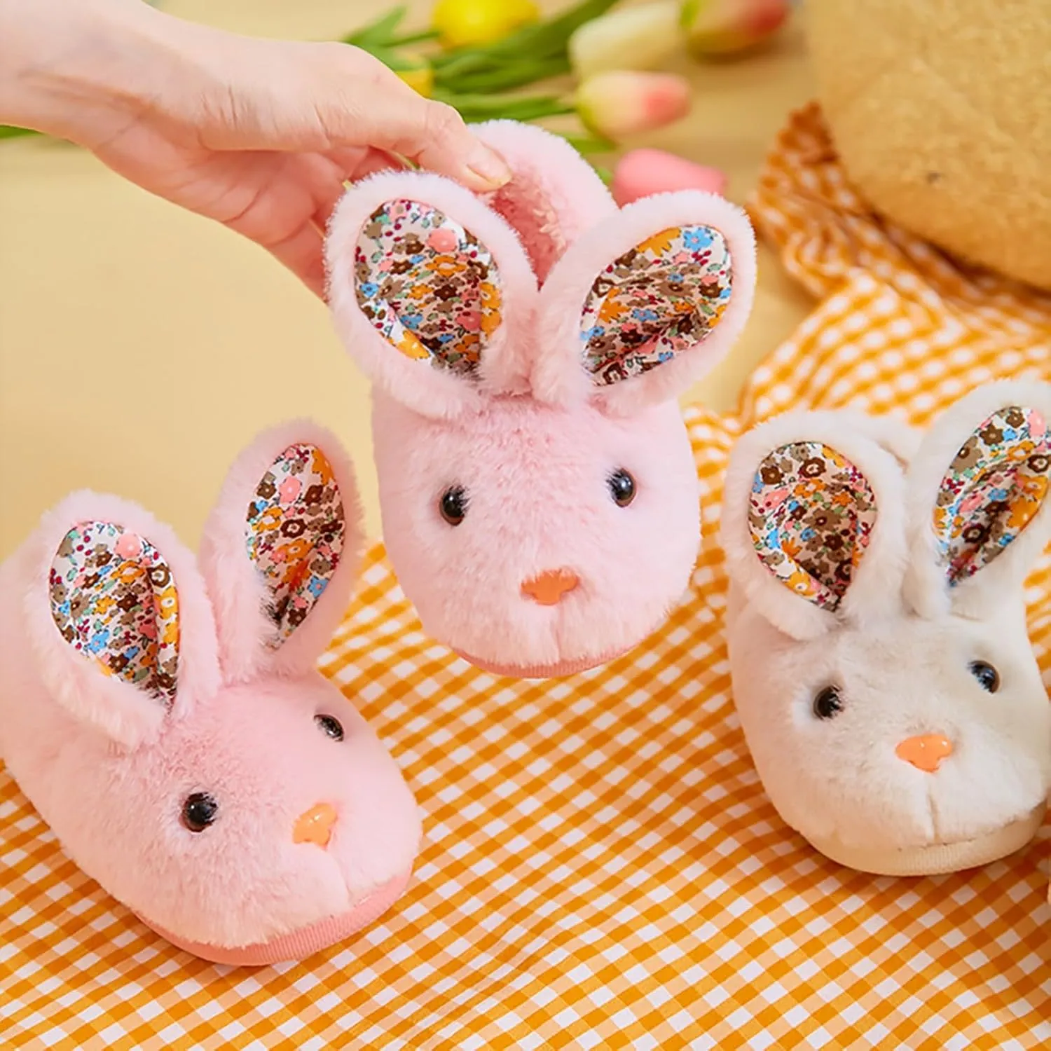 Toddler Bunny Slippers for Girls Boys Warm House Shoes for Kids Winter Home Slippers Indoor Non Slip Slippers