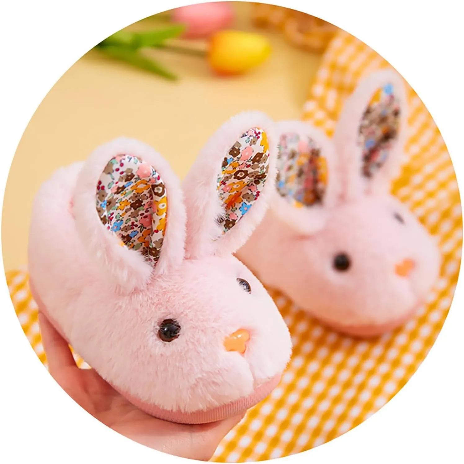 Toddler Bunny Slippers for Girls Boys Warm House Shoes for Kids Winter Home Slippers Indoor Non Slip Slippers