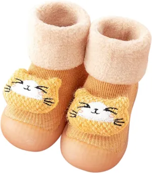 Toddler Cute Cartoon Socks Shoes Warm Winter Cartoon Baby Shoes Baby Soft Sole Shoes Baby Walking Shoes
