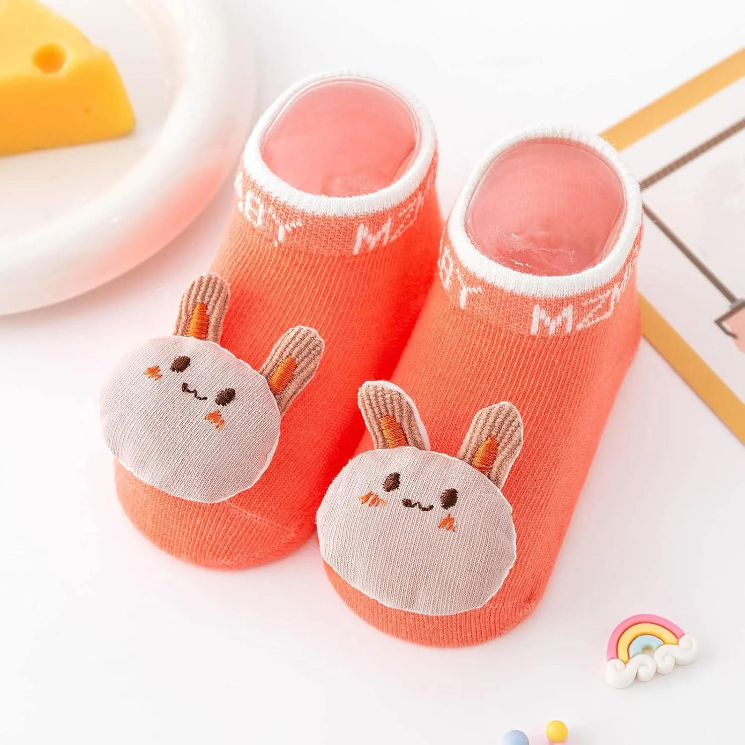 Toddler First Walking Non-Slip Lightweight Wide Shoes Baby Slip on Sneakers Knitted Elastic Soft Sole Indoor