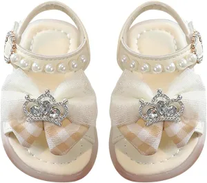 toddler girl dress sandal Children Wearing Beach Shoes Pearl Soft Sole