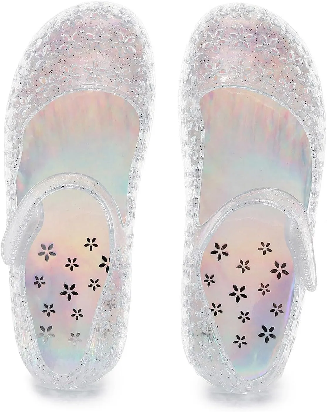 Toddler Girl Jelly Sandals Kids Cute Floral Mary Jane Shoes Summer Casual Dance Party Closed Toe Princess Flat Sandal