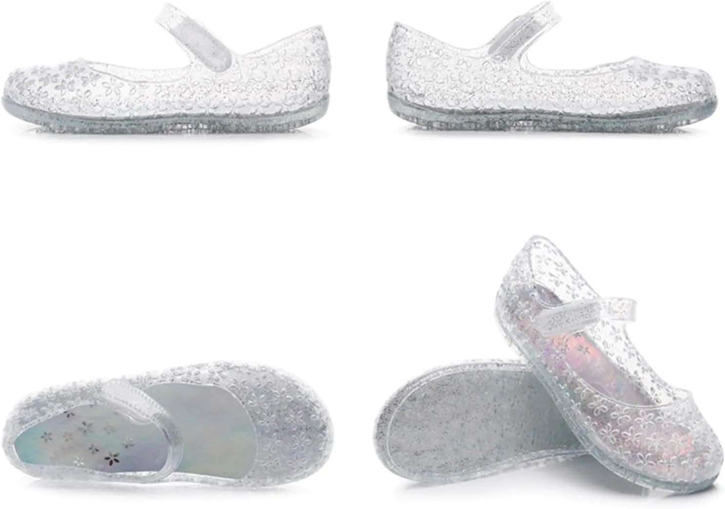 Toddler Girl Jelly Sandals Kids Cute Floral Mary Jane Shoes Summer Casual Dance Party Closed Toe Princess Flat Sandal