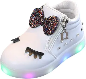 Toddler Girl Shoes, Kids Boys Girls Fashion LED Lights UP Sneaker Soft Sole Non Slip Sports Shoes Toddler Shoes