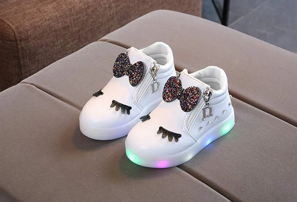 Toddler Girl Shoes, Kids Boys Girls Fashion LED Lights UP Sneaker Soft Sole Non Slip Sports Shoes Toddler Shoes