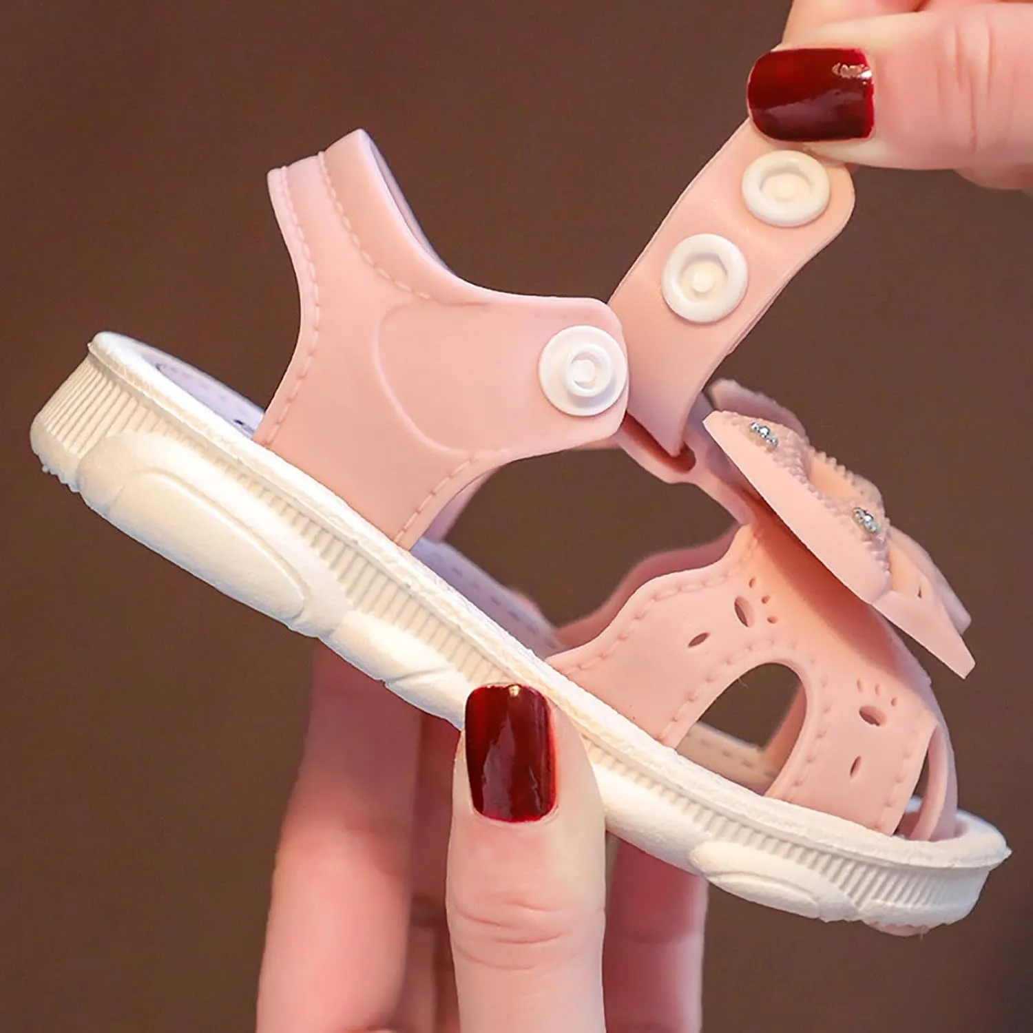 Toddler Girls Bowknot Closed Toe Soft Sole Beach Sandals Small Children's Summer Non Slip Casual Outdoor Shoes