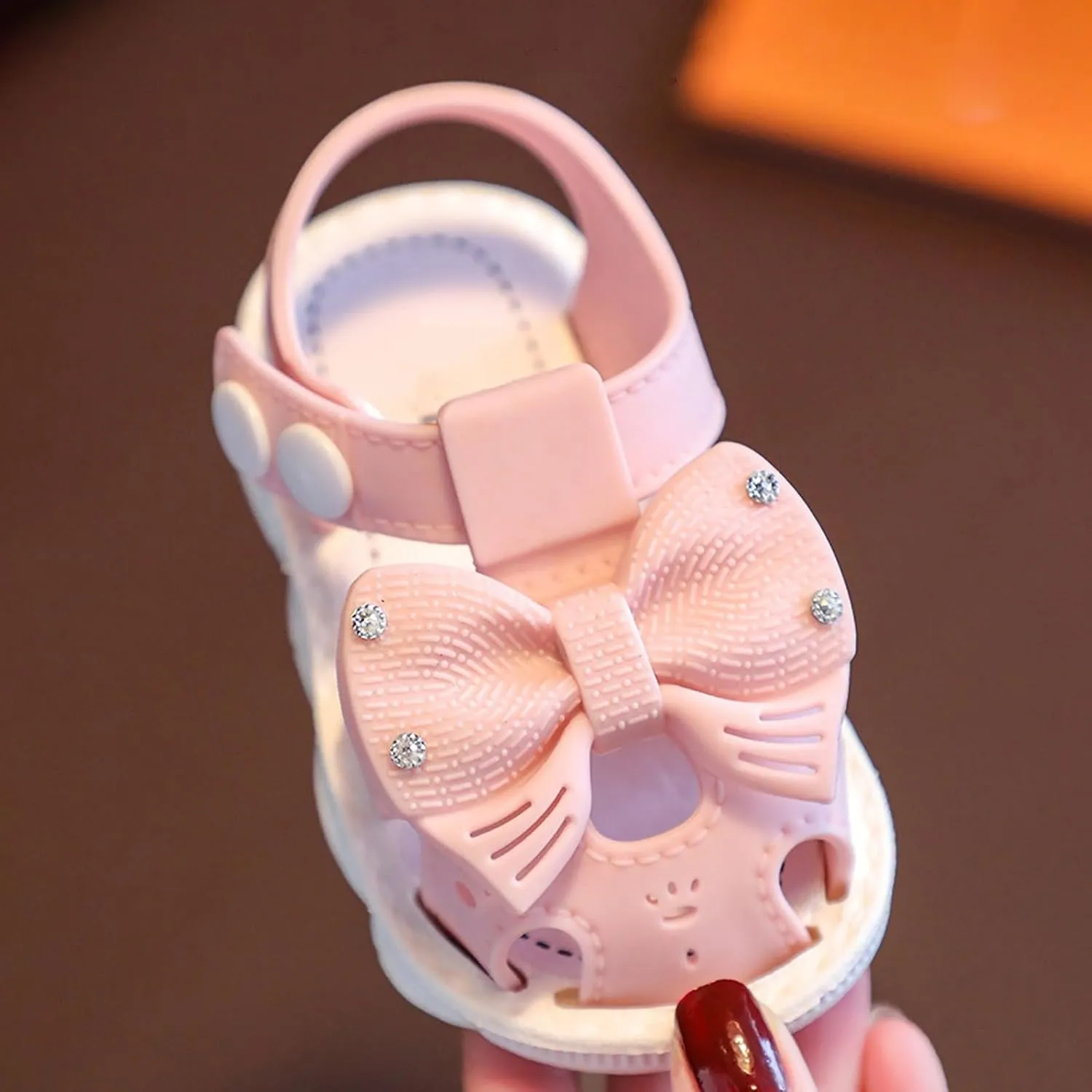 Toddler Girls Bowknot Closed Toe Soft Sole Beach Sandals Small Children's Summer Non Slip Casual Outdoor Shoes