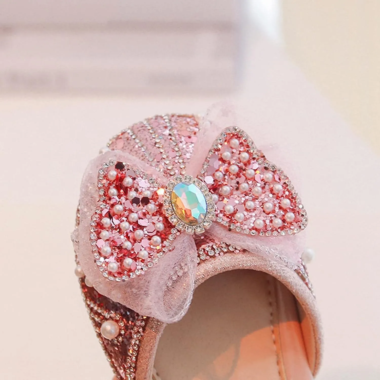 Toddler Girls Indoor Shoes Girl Shoes Autumn Little Girl Fashionable Princess Shoes Bow Soft Sole Baby Cool