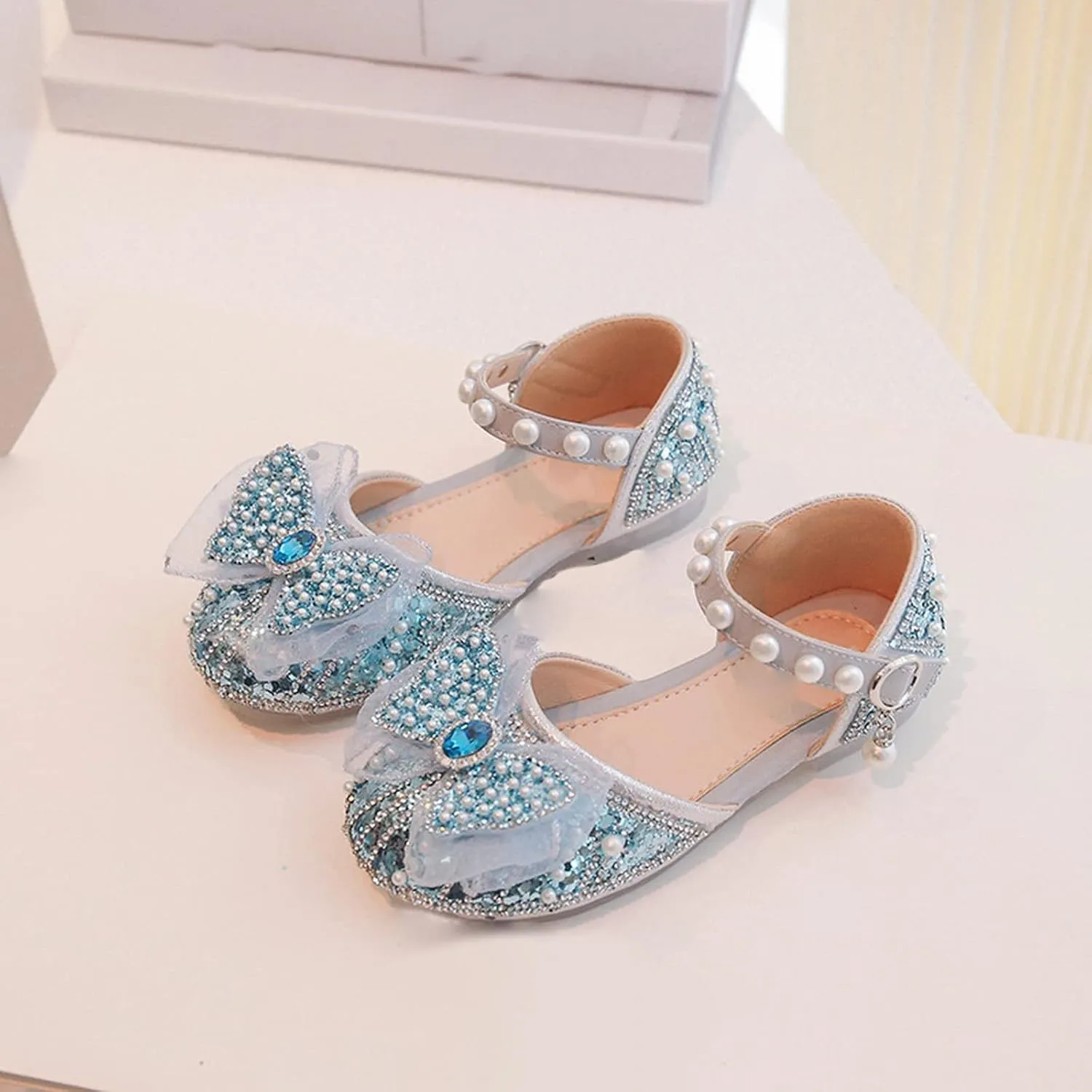 Toddler Girls Indoor Shoes Girl Shoes Autumn Little Girl Fashionable Princess Shoes Bow Soft Sole Baby Cool
