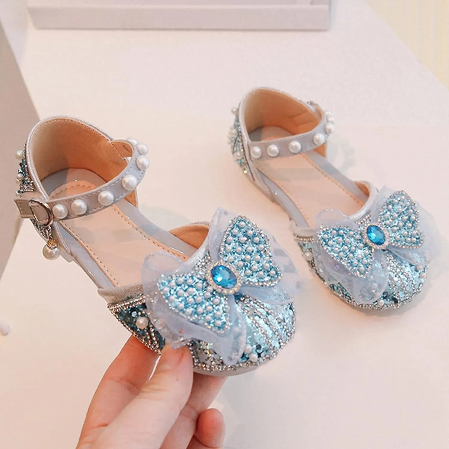 Toddler Girls Indoor Shoes Girl Shoes Autumn Little Girl Fashionable Princess Shoes Bow Soft Sole Baby Cool