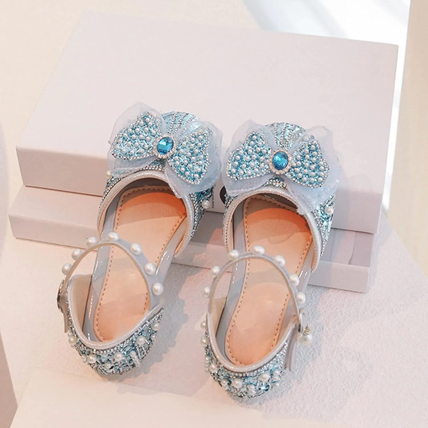 Toddler Girls Indoor Shoes Girl Shoes Autumn Little Girl Fashionable Princess Shoes Bow Soft Sole Baby Cool