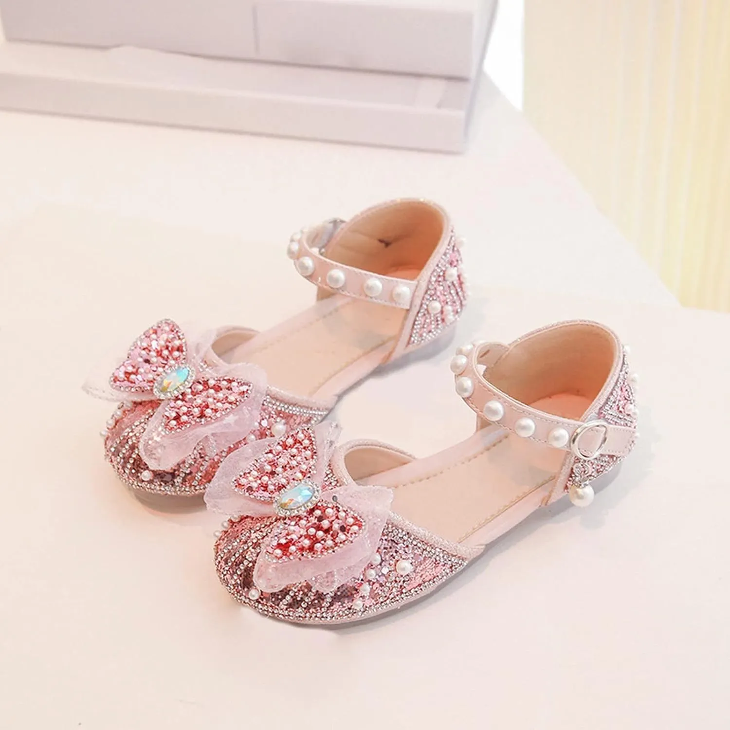 Toddler Girls Indoor Shoes Girl Shoes Autumn Little Girl Fashionable Princess Shoes Bow Soft Sole Baby Cool