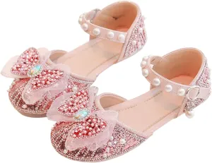 Toddler Girls Indoor Shoes Girl Shoes Autumn Little Girl Fashionable Princess Shoes Bow Soft Sole Baby Cool