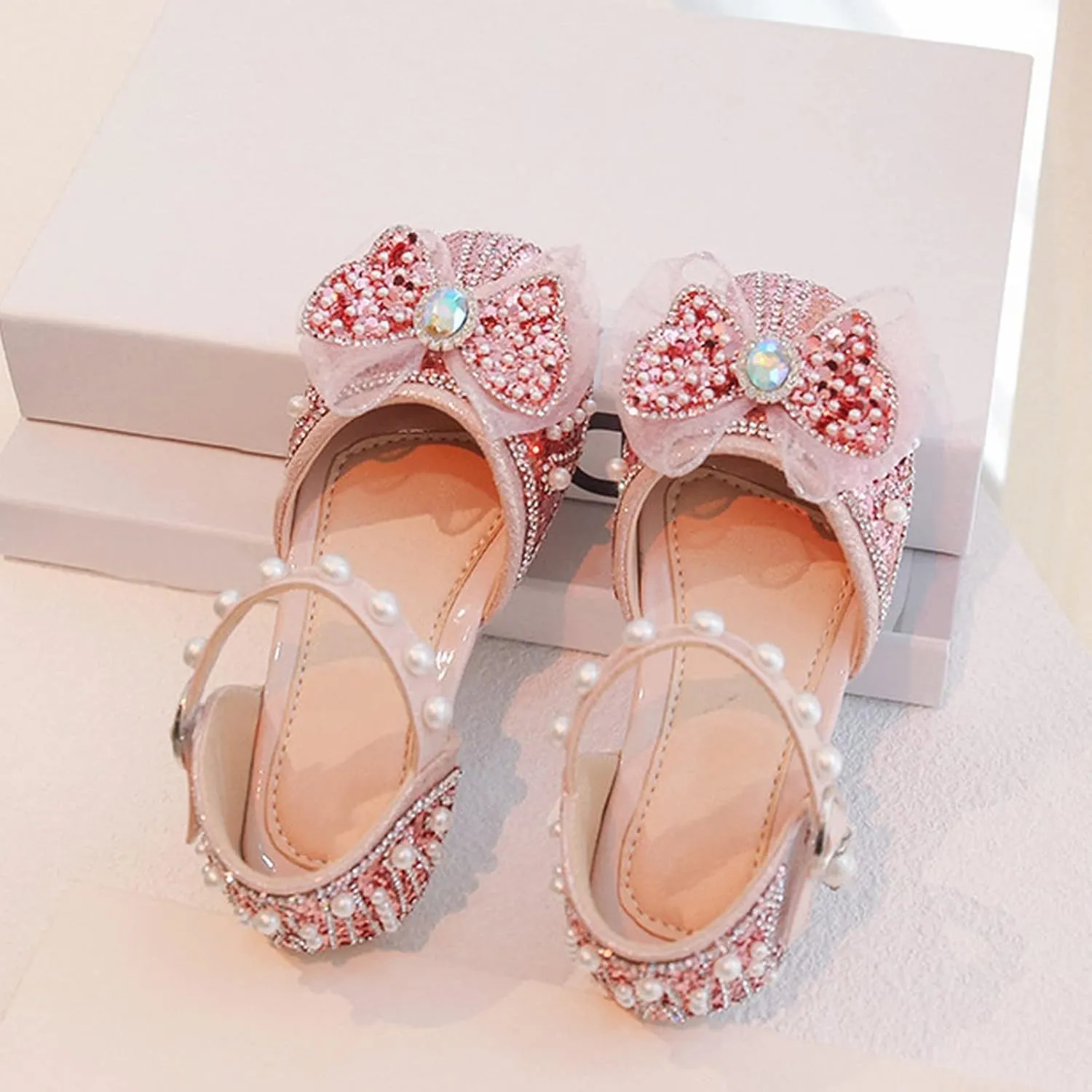 Toddler Girls Indoor Shoes Girl Shoes Autumn Little Girl Fashionable Princess Shoes Bow Soft Sole Baby Cool
