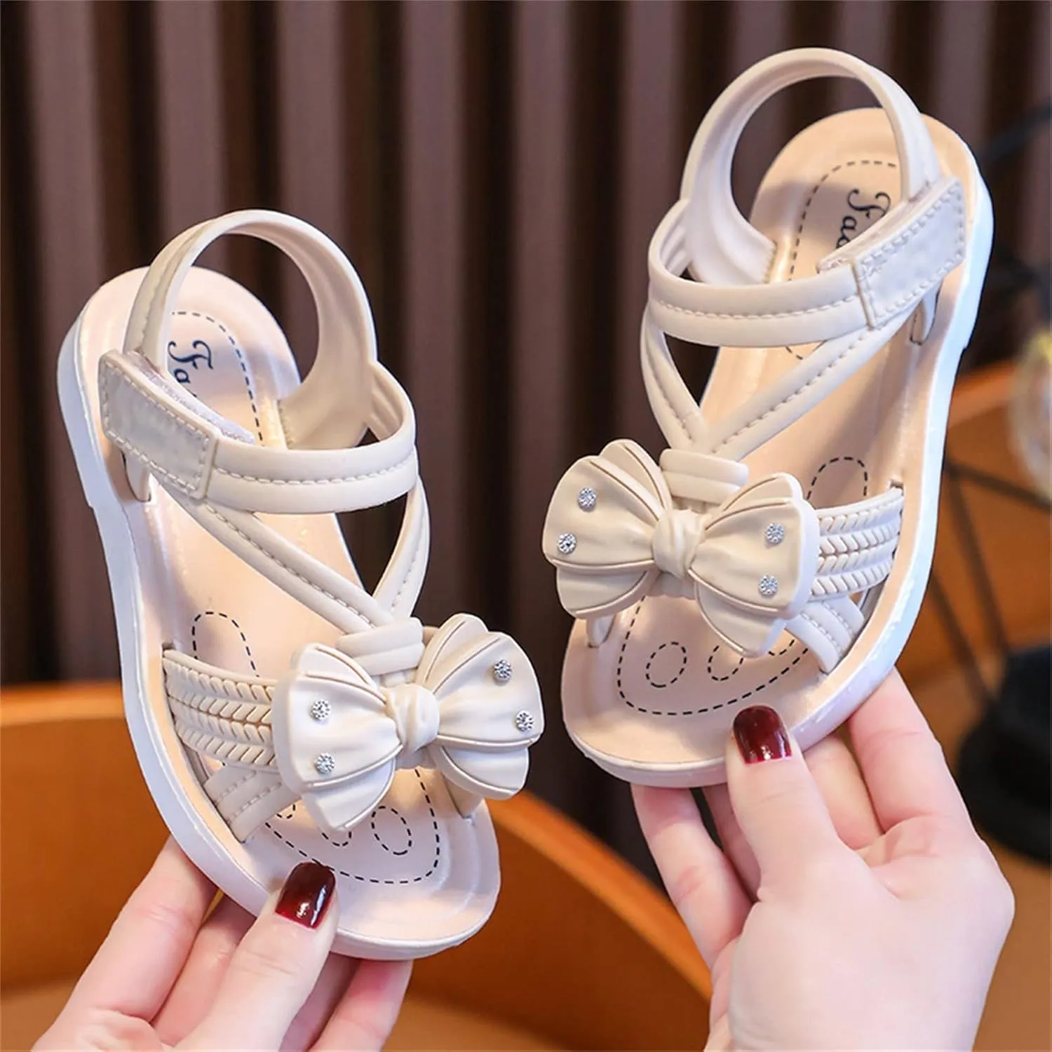 Toddler Girls Open Toe Bow Sandals 2025 Summer Fashion Lightweight Comfortable Soft Sole Baby Princess Dress Shoes