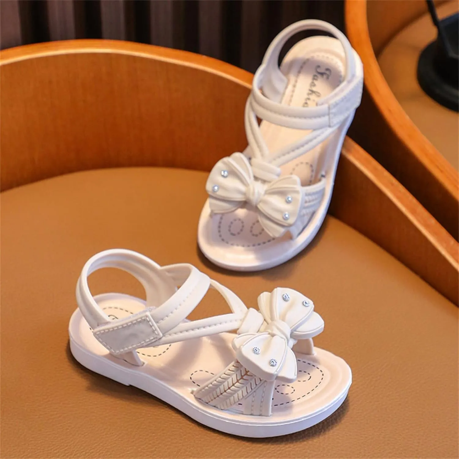 Toddler Girls Open Toe Bow Sandals 2025 Summer Fashion Lightweight Comfortable Soft Sole Baby Princess Dress Shoes