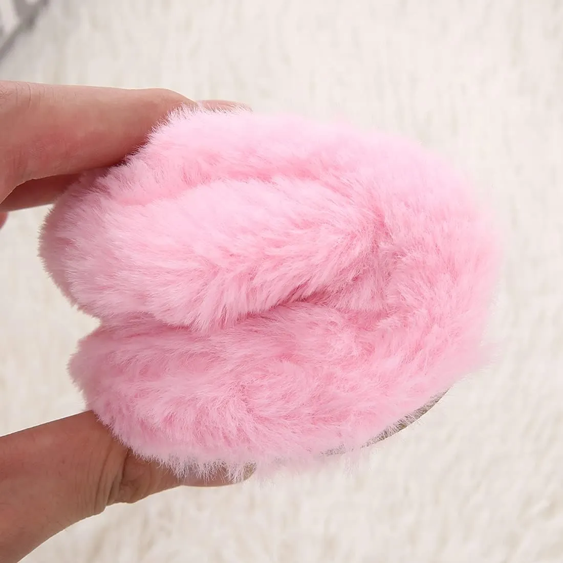 Toddler Girls Slippers Cartoon Plush Warm Shoes