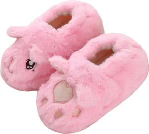 Toddler Girls Slippers Cartoon Plush Warm Shoes