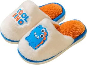 Toddler House Shoes Boys Non Slip Dinosaur Slipper Baby Plush Warm Slip On Slippers Soft Sole Baby Walking Shoes