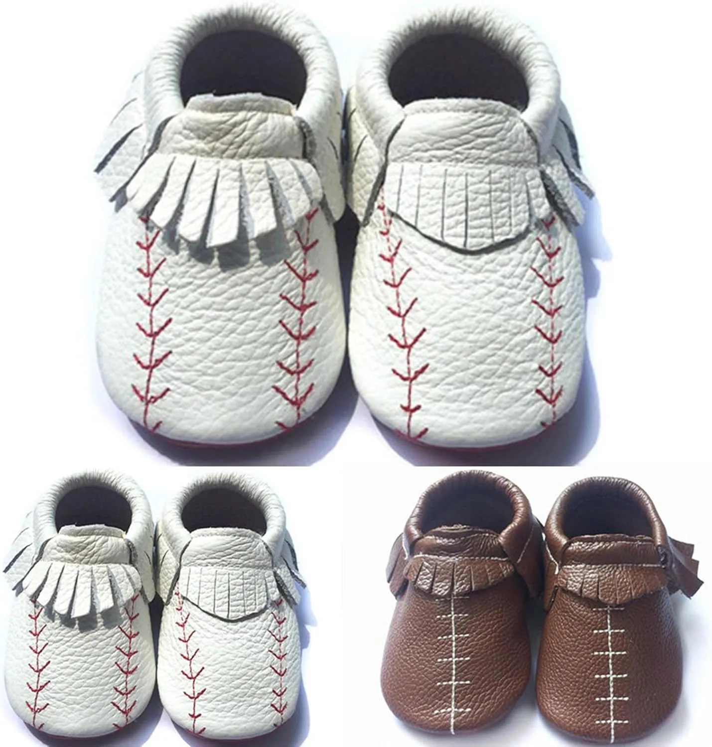 Toddler Infant Baseball Pattern Leather Shoes Unisex Soft Sole Slip On Prewalker Casual Sports Athletic Sneaker