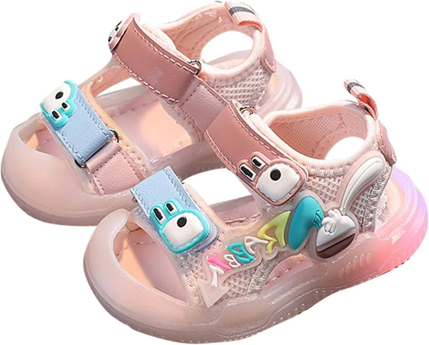 Toddler Kids Baby Girls Boys Sandals Girls Shoes Soft Sole Colorful Bright Light Baotou Sandals Non Slides for Toddler