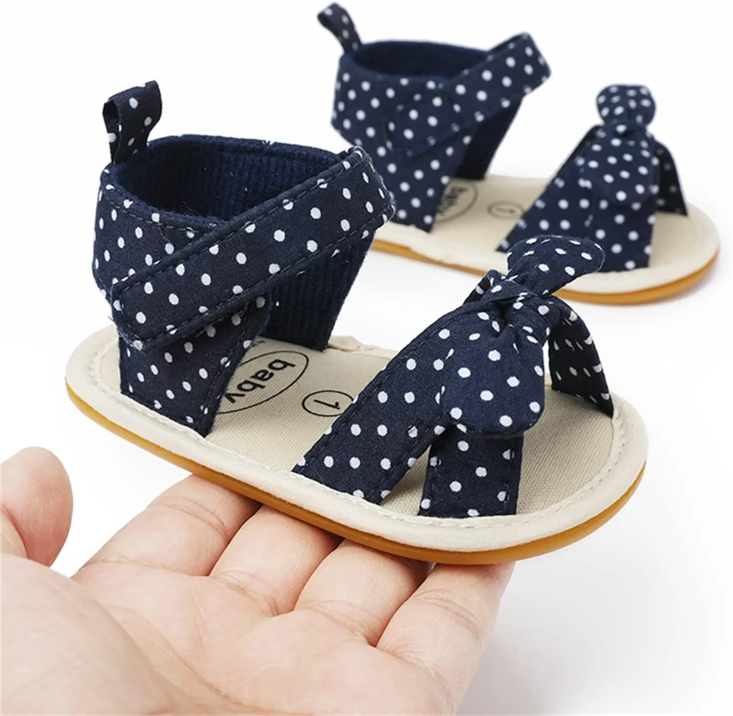 Toddler Kids Infant Girls Dots Prints Bowknot Dots Prints Princress Shoes Soft Sole The Floor Barefoot Non Slip First Walkers Prewalker Shoes Girl Water Shoes Size 6