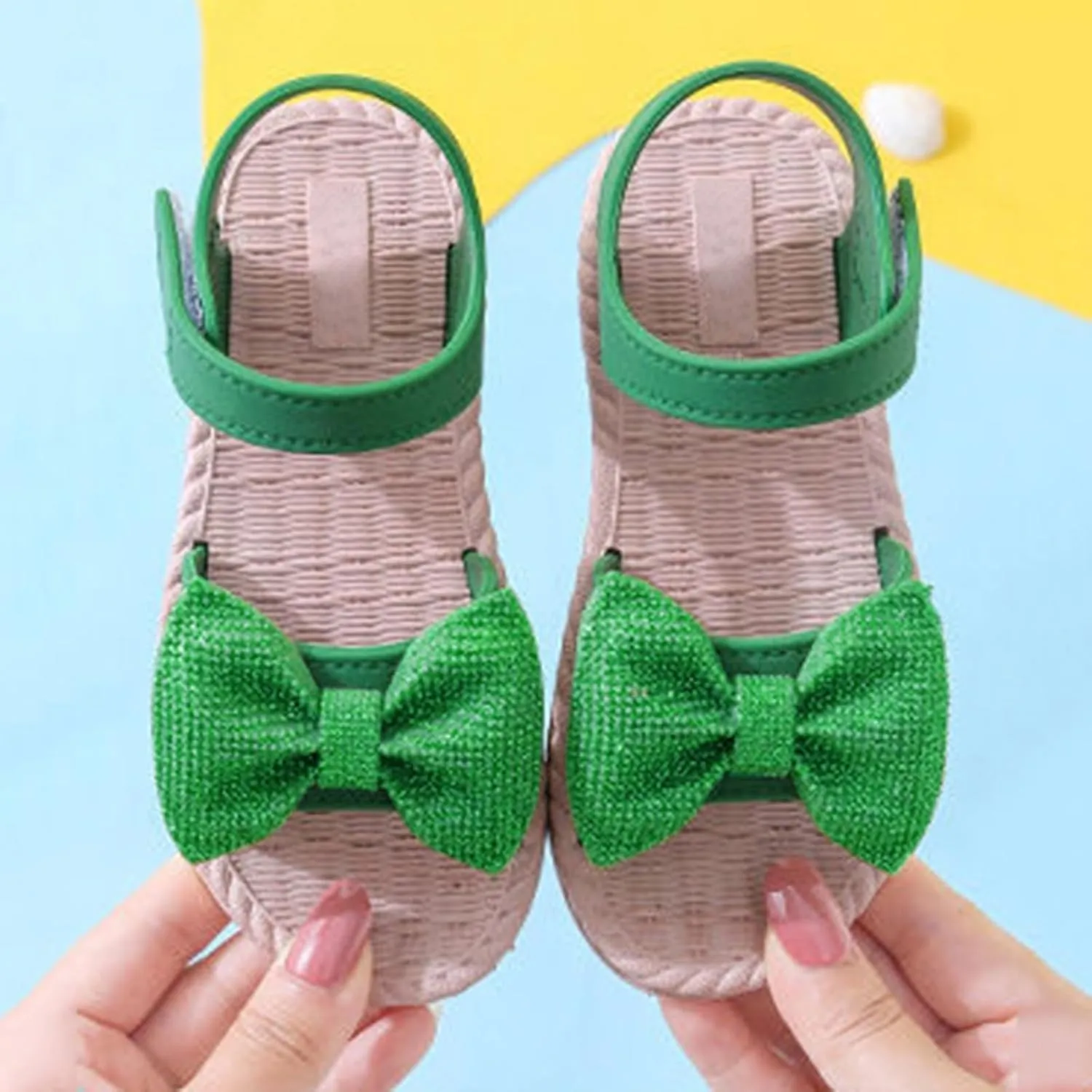 Toddler Kids Infant Girls Soild Bowknot Princress Shoes Soft Sole Non Slip First Walkers Prewalker Girls Wedding Sandals