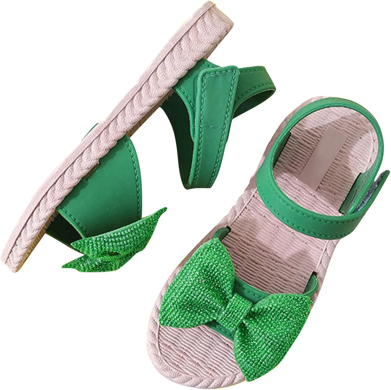 Toddler Kids Infant Girls Soild Bowknot Princress Shoes Soft Sole Non Slip First Walkers Prewalker Girls Wedding Sandals